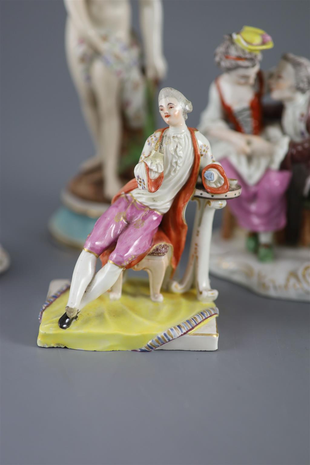 Seven assorted Continental porcelain figures,